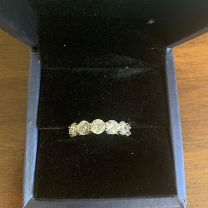 Sterling silver moissaite stone band